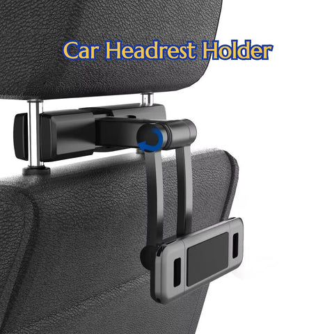 Rugged Car Headrest Tablet Holder For Tesla Cybertruck Steady Adjustable Grip showing strong ABS frame for tablet mounting.