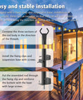 Easy installation steps for 4 Ft Outdoor String Light Poles, 2 Pack, Freestanding Deck Patio Hanging Poles
