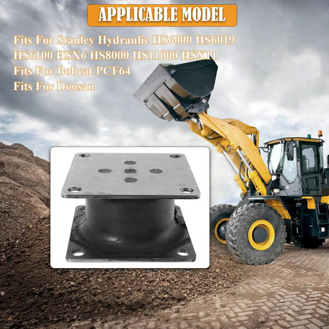 Heavy Duty Rubber Vibration Damping Mounts 180X100Mm Drop Right In Shock Isolators Built Tough For Stanley Hydraulics and Excavator Rigs, showing top view of mount.