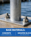 Heavy Duty 3/8 Inch By 5 Inch 304 Stainless Steel Wedge Anchors For Concrete And Cement installed on base plate outdoors