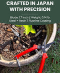 Ultra Lightweight Micro Tip Harvesting Snips for Herbs Flowers Veggies With 65g Weight, Spring Action and Safety Lock in use.