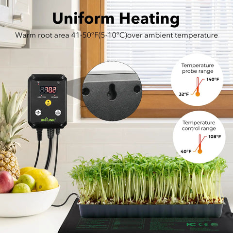 Seedling Heat Mat With Digital Thermostat Controller For Indoor Seed Starting And Plant Germination 48 Inch By 21 Inch Waterproof Heating Pad No Fuss Easy Setup Precise Temperature Control For Serious Gardeners