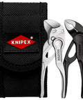 Compact Mini Pliers Set XS With Pliers Wrench XS 100 mm And Cobra XS 150 mm in tough belt pouch with hook and loop fastener