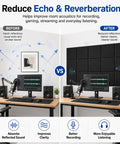 Straight Up Game Changer Peel And Stick Acoustic Wall Panels High Density Sound Absorption visual comparison in a recording setup
