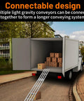 Heavy-Duty Foldable Conveyor Roller Ramp Table 15x78 Inch Gravity Transport Cart With White Galvanized Steel Frame for loading boxes from truck.
