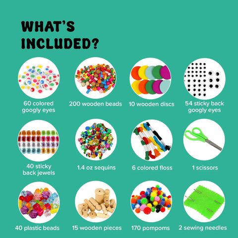 DIY Arts And Crafts Starter Kit Mega Box With Pounds Of Craft Supplies For Kids Ages Four Through Twelve Create Beads Pom Poms