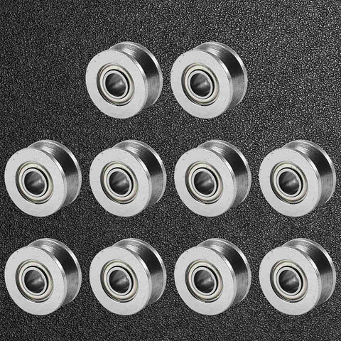 Built Like A Tank 10 Pack Carbon Steel V Groove Ball Bearings High Performance Heavy Duty Pulley Wheels for smooth motion.