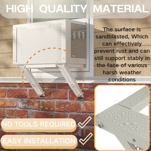 No Drill Window AC Bracket Easy Install Heavy Duty Steel Construction Bronze wall mount, single unit image