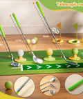 Indoor Putting Green With Automatic Ball Return For Kids Plus Toddler Golf Clubs Light Up Balls Party Game Training Mats