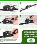 Step-by-step guide using Retractable Ratchet Straps 4 Pack 1 Inch By 10 Feet Self Retracting Go-To Tie Down Straps 1650 Lb Break Strength