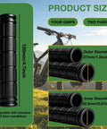 Two Pairs Bike Handlebar Grips For Road Mountain And Folding Bikes Black Rubber Comfort Grips With Easy Installation
