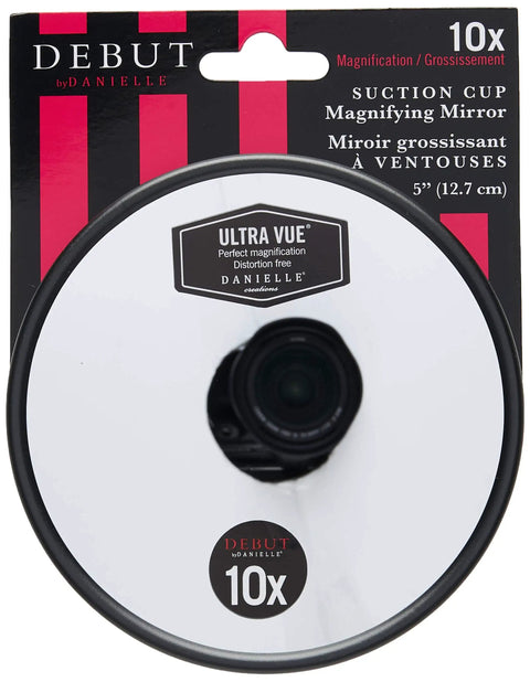 Super Crisp 6 Inch Suction Cup Makeup Mirror With 10X Magnification For Flawless Skincare And Precise Grooming Details Easy Win Bathroom Vanity Staple Big Time Upgrade For Your Daily Glow Up Routine Immaculate Clarity Every Day showing 10x magnification mirror design with suction cup for easy attachment.