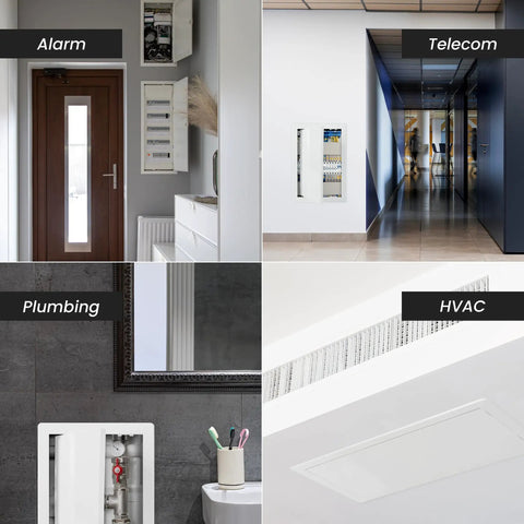 White Abs Plastic Access Panel For Drywall And Ceiling With Hinged Door Rustproof wall hole cover plate for plumbing.
