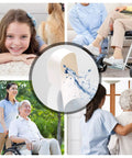 Toilet Splash Guard Urine Diverter No Splash Pee Guard with diverse users including elderly and children background