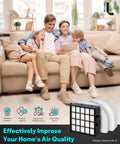 Family sitting on sofa with Replacement Shark PowerDetect Vacuum Filter Kit For AZ4000 AZ4000C AZ4002 AZ4002W shown.