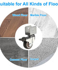 No Fuss Heavy Duty Swivel Caster Wheels With 5 7 Inch U Brackets And Solid Locking Brake, suitable for wood, marble, cement, and carpet floors.