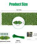 No Assembly Required Artificial Ivy Privacy Fence Screen For Outdoor Use 120 Inch By 40 Inch UV Resistant Faux Ivy Hedge
