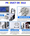 High Speed Gold Wire Sealing Machine With Automatic Cable Tie Bundler For Fast One Second Operation And Rapid Tying At 75 Per Minute showing LCD screen and stainless steel wire reel.