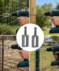 2 Piece Wire Twister Drill Bit Set 1/4 Inch Hex Shank for easy wire binding on farm work, showcasing durable steel construction.