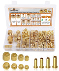Amazon brass compression fittings set, 180 Pcs in plastic case; four sizes 1/4–1/2 in with nuts, sleeves and inserts