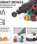 Pro Grade All In One 40 Piece Buffing And Grinding Kit With Double Layer Pads And Multi Grit Wheels 80 150 240 400 for Rotary Tools