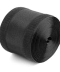 4 Inch By 30 Feet Floor Cord Cover For Carpet Black Cable Protector and Wire Management roll on white background.