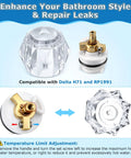 Faucet Handle With Stem Unit And Seats Kit For Delta H71 RP1991 And 1600 Series with clear knob and cartridge, top view