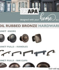 Oil Rubbed Bronze Cabinet Cup Pulls Three And A Half Inch Overall Length 10 Pack Durable Drawer Handles with optional mounting.