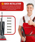 Nut And Bolt Replacement Set For Eureka And Sanitaire Upright Vacuums shown with a smiling person giving a thumbs up