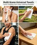 14 Pack Compressed Travel Towel Tablets Ultra Absorbent Water Activated Compact Cloth Dudes Swear By These Fast Expand Wipes For Camping Hiking And Road Trips used in bathroom, gym, and outdoors.