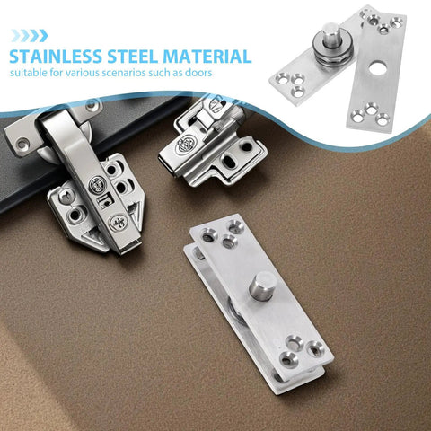 Heavy Duty Stainless Steel Rotatable Door Pivot Hinges 2 Pack Floor To Ceiling Pivot Hinges For Smooth Up And Down Door Movement Silver Hidden Pivot Design Built To Last And Rock Solid, stainless steel door hinge set