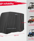 Universal Heavy Duty Golf Cart Cover For 2 And 4 Seater Carts Weatherproof Water Resistant Windproof UV Shield With Storage Bag