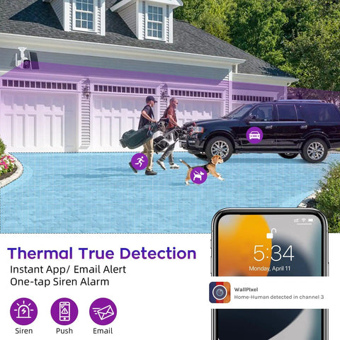 Solar Powered Wireless Home Security Camera System With Four Cameras And 4MP QHD, NVR Supports Ten Channels Expandable To 4K, Easy Plug And Play Setup, No Power Cables Needed, Over 120 Days Video Storage, Ideal For Home Or Small Business