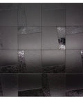 DIY Friendly Peel And Stick Metal Backsplash For Kitchen No Glue No Grout, 10 Brushed Aluminum Mosaic Panels With 3D Texture, black finish