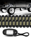 20 Pod White Rock Light Kit With 6000K Pure White LEDs, Ultra Bright Underglow For Trucks, SUVs, UTVs, ATVs, RZRs, Boats, IP68