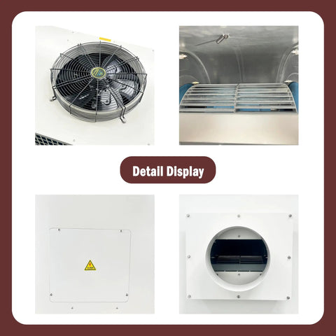 Detail display of Built Tough Industrial Spot Cooler And Portable Air Conditioner with fan, vents, and industrial design.