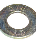 Pro Level Grade 8 Sae Flat Washers Five Eighth Inch Stainless Steel Hardware For Auto Shop And Garage Builds Built Tough Corrosion Resistant Fasteners Contractors Swear By Pack Of 10 - close-up view of a stainless steel flat washer with 5/8 size marking.