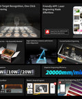 10W Enclosed Laser Engraver And Cutter With Smart Camera Positioning, batch engraving for wood and metal, high efficiency