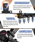 Close-up of Five Stage 1/4 Inch NPT Air Dryer Kit With Double Desiccant and 0.01 Micron Filter, showcasing knobs and gauges.