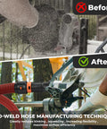 Before and after using 10 Ft 1 1/4 Inch Dust Collection Hose Kit With 6 Adapters For Home And Shop Vacuums