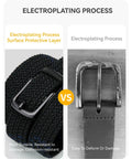Stretch Belt For Men Braided Elastic Golf Belt 1 3 8 Inch Adjustable Everyday Wear For Jeans And Shorts Durable Woven Nylon