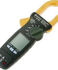 AC And DC Clamp Meter True RMS 600 Amp CM 960 with ergonomic grip and amptip for small wires, displaying settings dial.