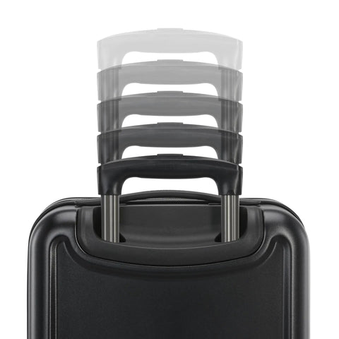 Fathead Underseater Carry On Luggage With Custom Decal Option showing RightHeight adjustable handle positions