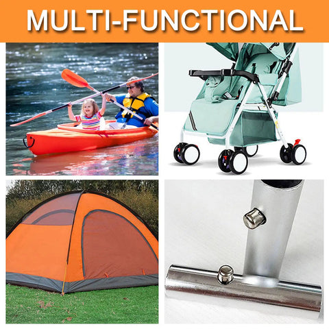 Multi-functional tool uses including kayak, stroller, tent, and stainless steel tubing with Ten Piece Stainless Steel V Clips For Pool And Spa Accessories Replacement Butterfly Clips With Double Pin Heavy Duty Pool Attachment Clips For Skimmer Net Vacuum Head Telescopic Pole And Leaf Rake.