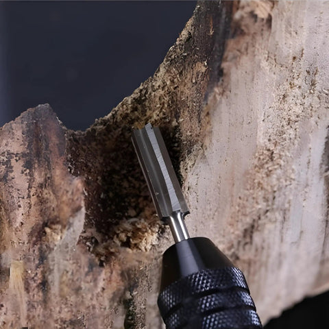 Two Piece Drill Chuck Adapter Set With One Quarter Inch Hex Shank Keyless Quick Change for woodworking close-up view
