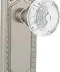 Egg And Dart Privacy Door Lock Set With 2.375 Inch Backset In Satin Nickel Finish Lead Free Crystal Forged Brass Backplates