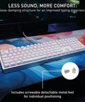 Level Up Your Daily Grind With This Renewed Wired Mechanical Keyboard Featuring Snappy Brown Switches And Vivid Rgb Lighting Built Into A Rock Solid Aluminum Alloy Design, showcasing noise-damping structure.
