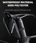 Waterproof 0.6L Bike Saddle Bag And Frame Bag For Mountain, Road, And Folding Bikes, wet rainproof zippers on bike seat