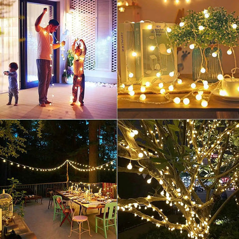 52 Foot Battery Operated String Lights 2 Pack With 120 LEDs Waterproof Indoor Outdoor Decor Warm White Remote Timer