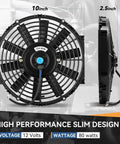 10 inch Dual Electric Radiator Cooling Fan with 80 watts and 12 volts for tight engine bays as part of Upgrade Your Whip Fast With This Beast Mode Dual Electric Radiator Cooling Fan And Switch Relay Kit Universal Drop In Fit For Tight Engine Bays Slim Profile Mod Ready To Keep Things Chillin Out.